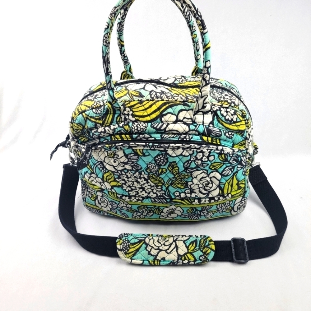 Vera Bradley Island Blooms laptop work travel school messenger bag - Picture 1 of 14